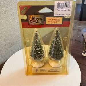 2000 Lemax “Shimmering Round Bristle Trees” Set Of 2 Item#04507